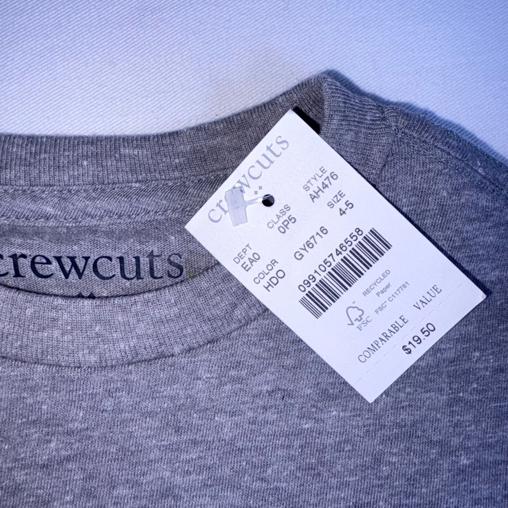 Crewcuts T-Shirt 2-Pack Size 4-5 Navy Gray NEW Pocket Tee AH476 Short Sleeve - Picture 8 of 8